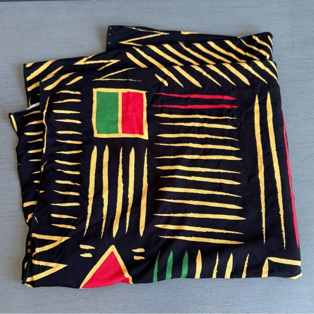 Cee Cee Closet Luxury Headwrap 18 x 72 Black Yellow African Inspired NEW